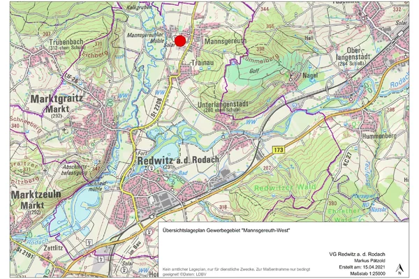 Übersichtsplan Gewerbegebiet Mannsgereuth-West
