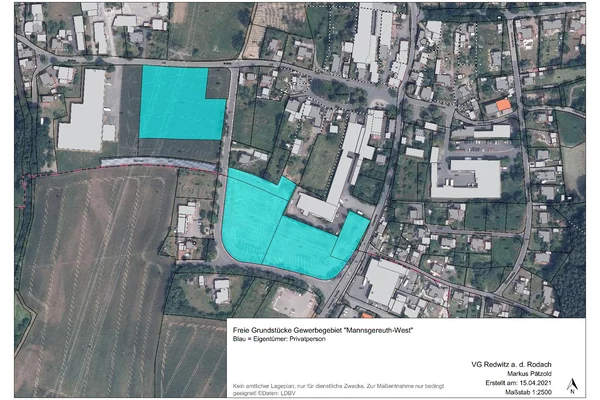Lageplan Gewerbegebiet Mannsgereuth-West